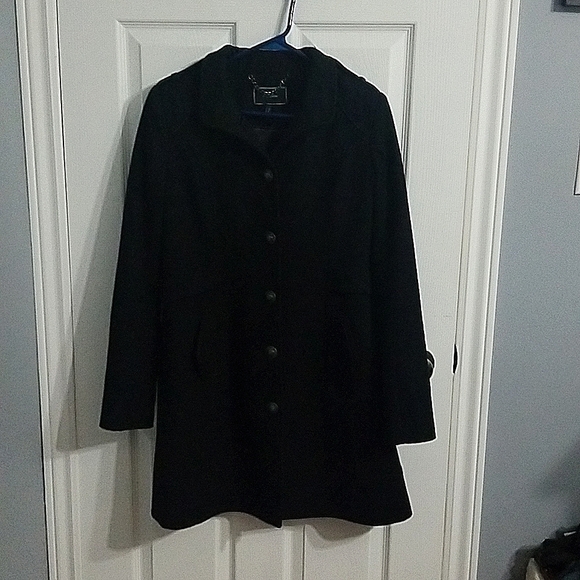 Size small Le Chateau black wool coat military style - Picture 1 of 4